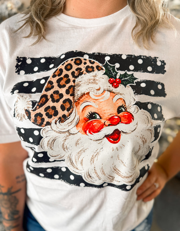 Made To Order: Polka Dot Santa White Tee