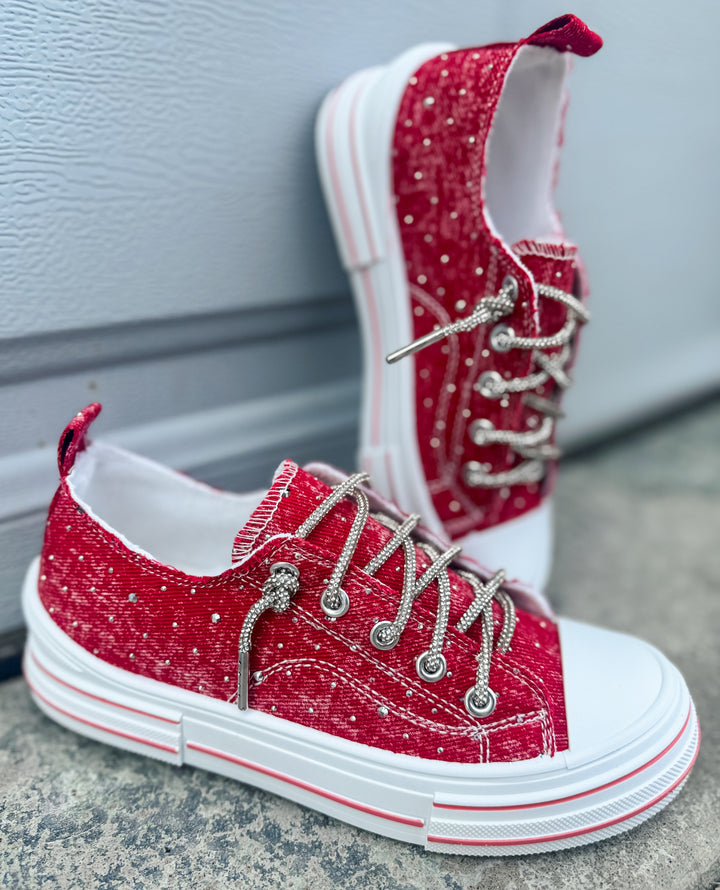 Red Aman Bling Sneakers - Face 2 Soul Beauty Boutique