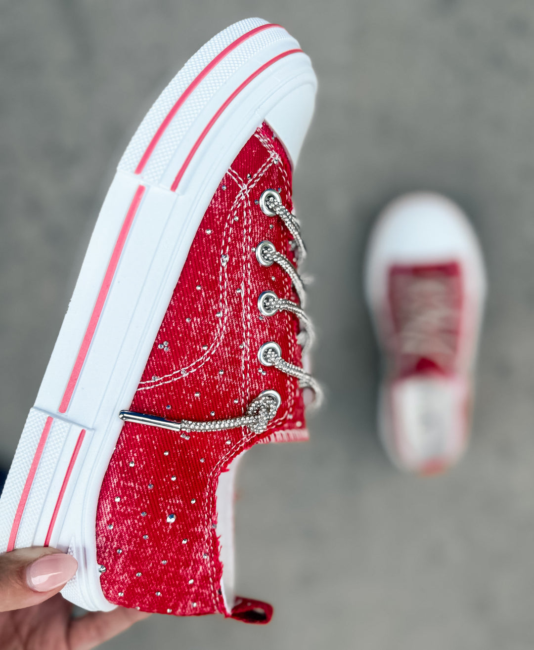 Red Aman Bling Sneakers - Face 2 Soul Beauty Boutique