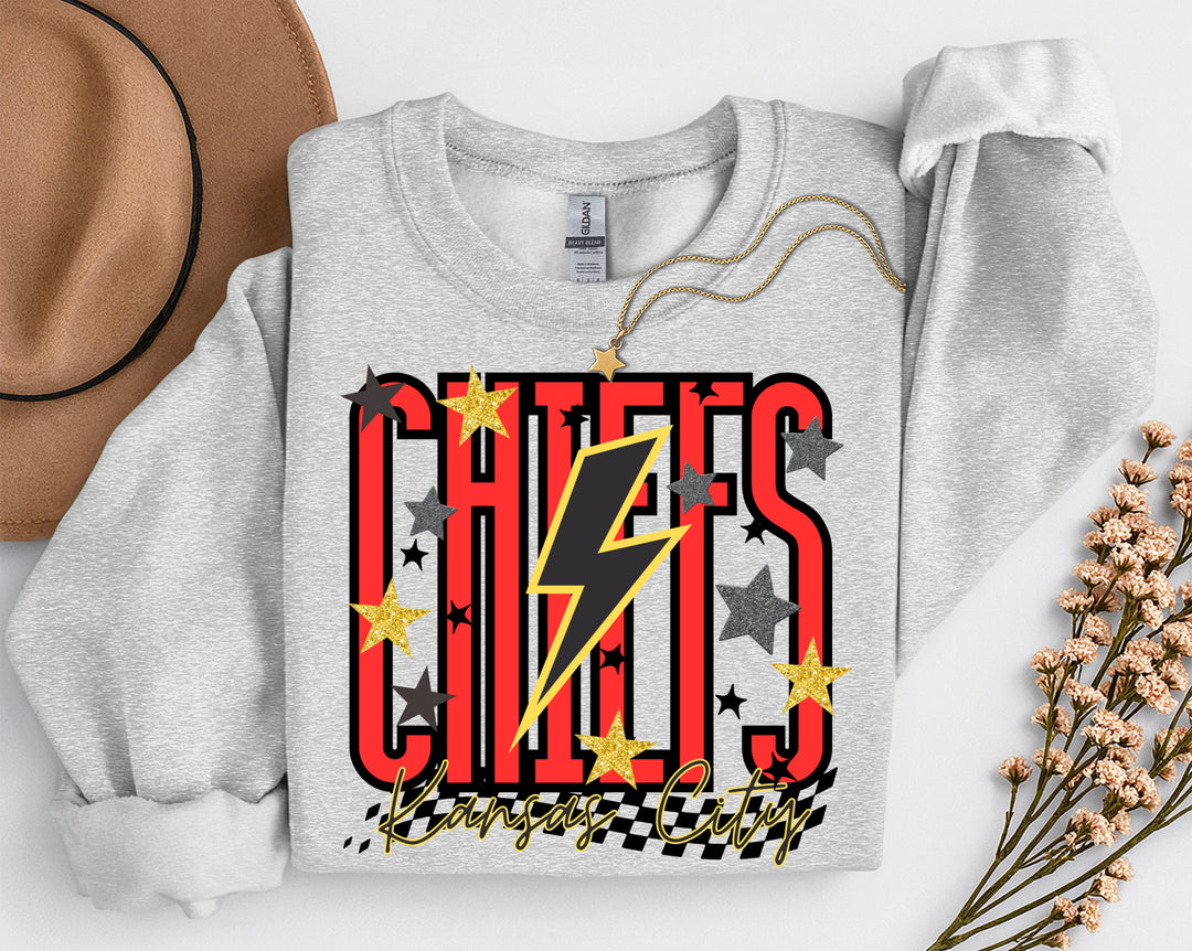 Made To Order: Chiefs Racing Stripe Lightening on Ash - Face 2 Soul Beauty Boutique