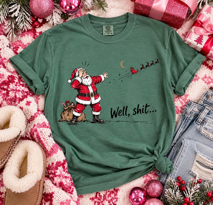 Made To Order: Well Sh*t Santa Light Green CC Tee