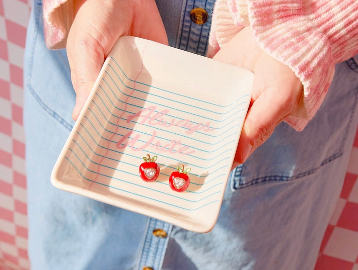 Always Write Trinket Tray and Earring Set