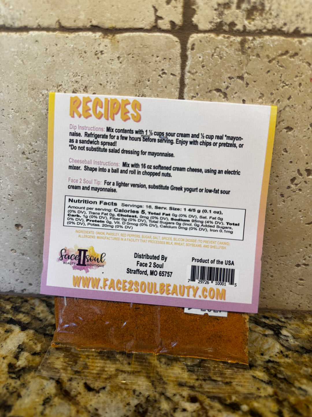 F2SB Mexican Spice Dip Mix - Face 2 Soul Beauty Boutique