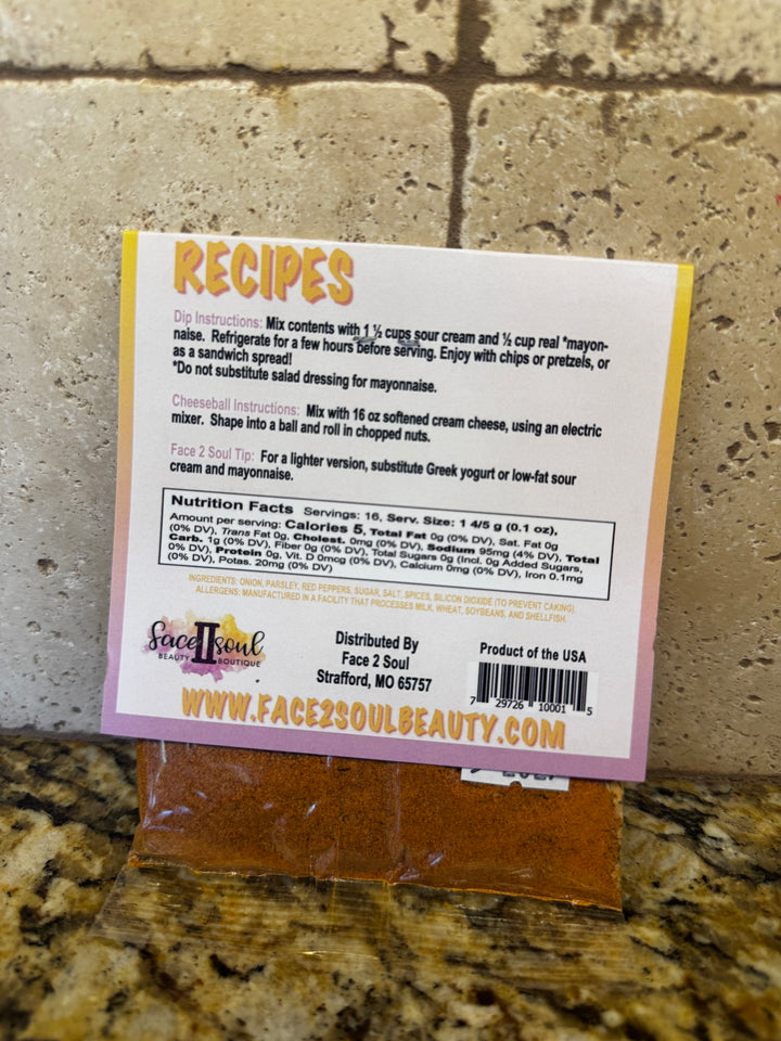 F2SB Mexican Spice Dip Mix - Face 2 Soul Beauty Boutique
