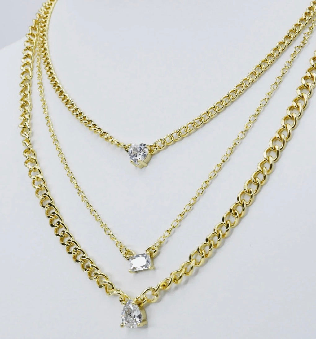 Crystal Gleam Layer Necklace