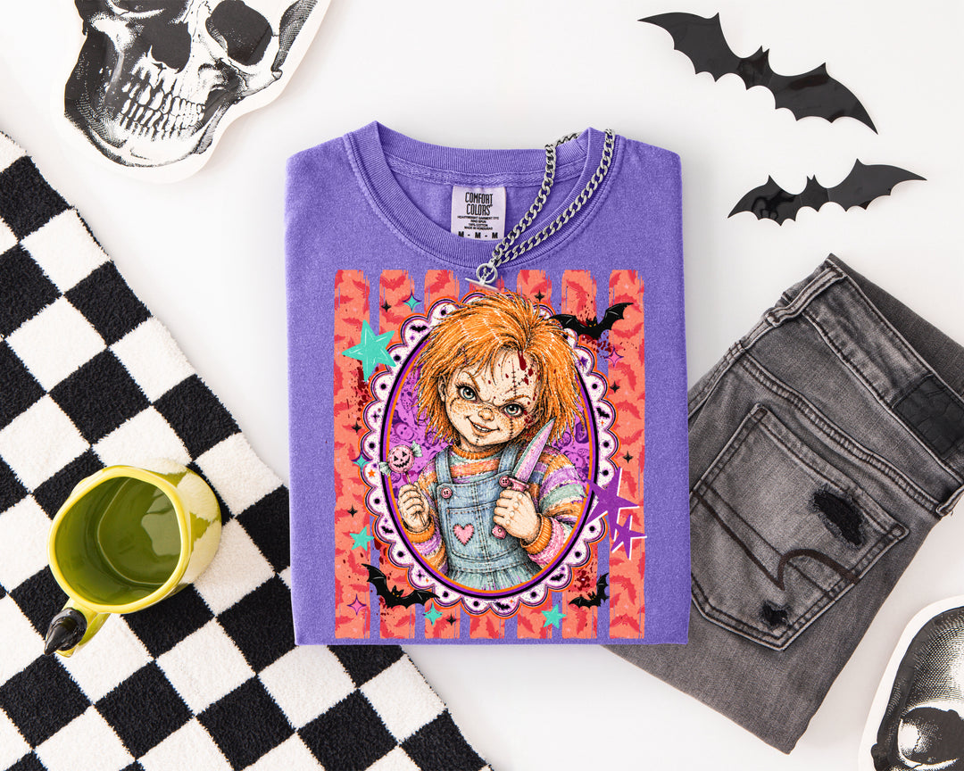 Made To Order: Preppy Horror Characters on Violet CC Tee