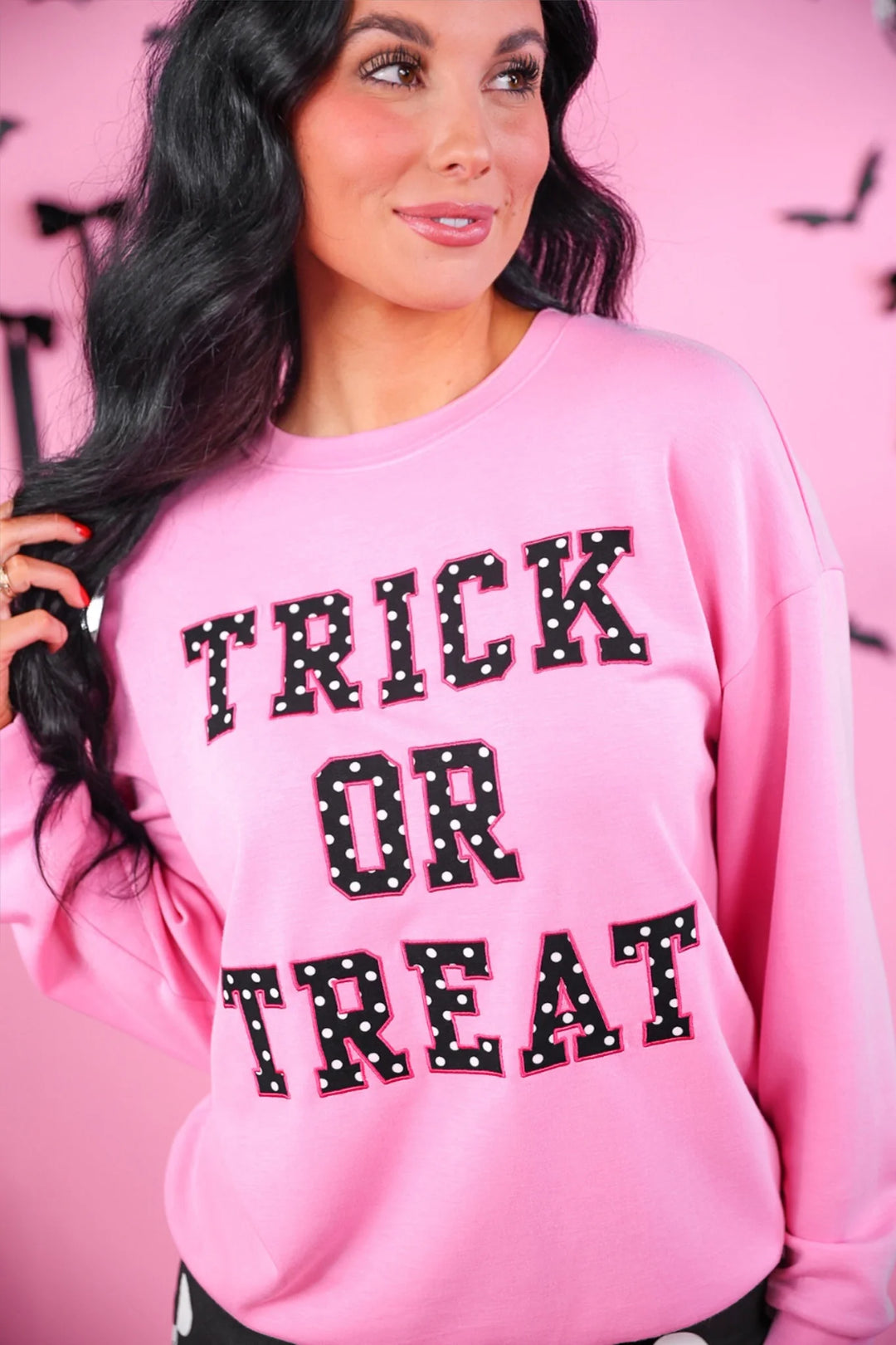 Trick or Treat Polka Dot Patch Pullover - Face 2 Soul Beauty Boutique