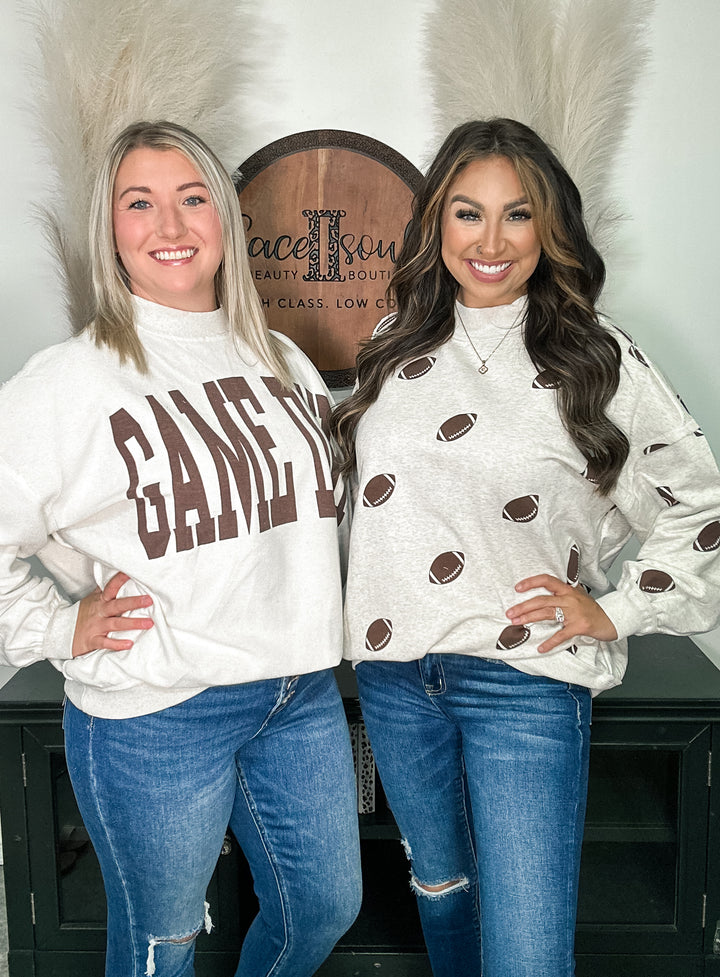Reversible Game Day &amp; Football Mock Neck Sweatshirt