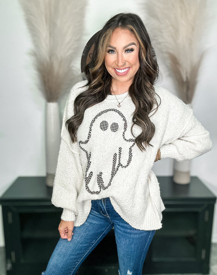 Gingham Ghost Oversized Sweater