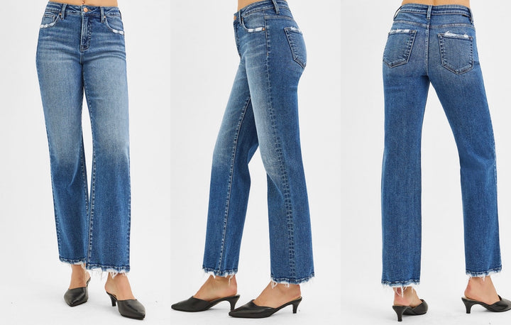 The Ry Tummy Control High Rise Ankle Straight Jeans - Face 2 Soul Beauty Boutique