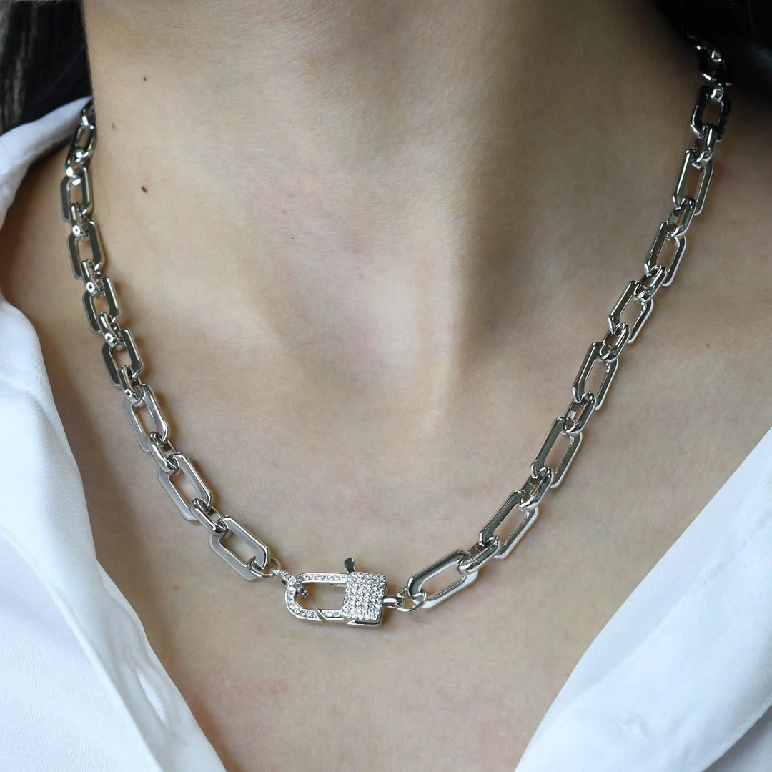 Lock Crystal Necklace by Treasure Jewels