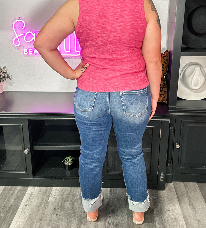 The Zia Cuffed Jeans - Face 2 Soul Beauty Boutique