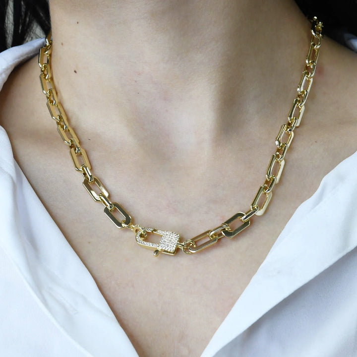 Lock Crystal Necklace by Treasure Jewels