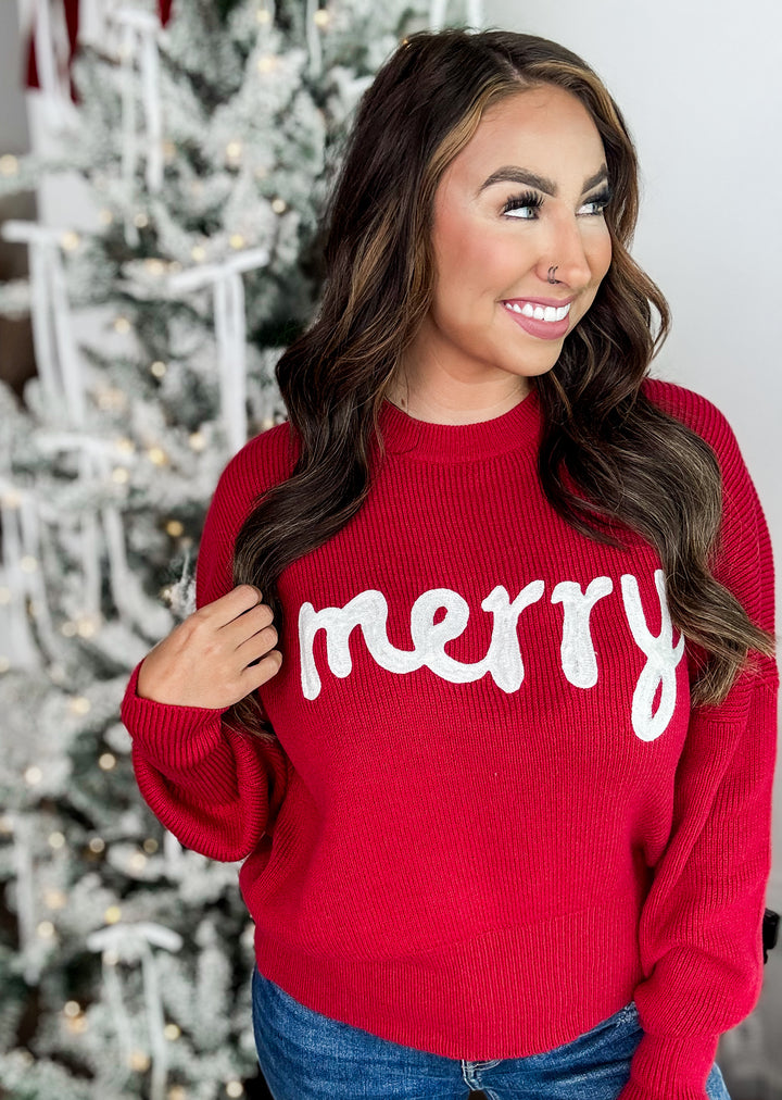 Burgundy Merry Sweater