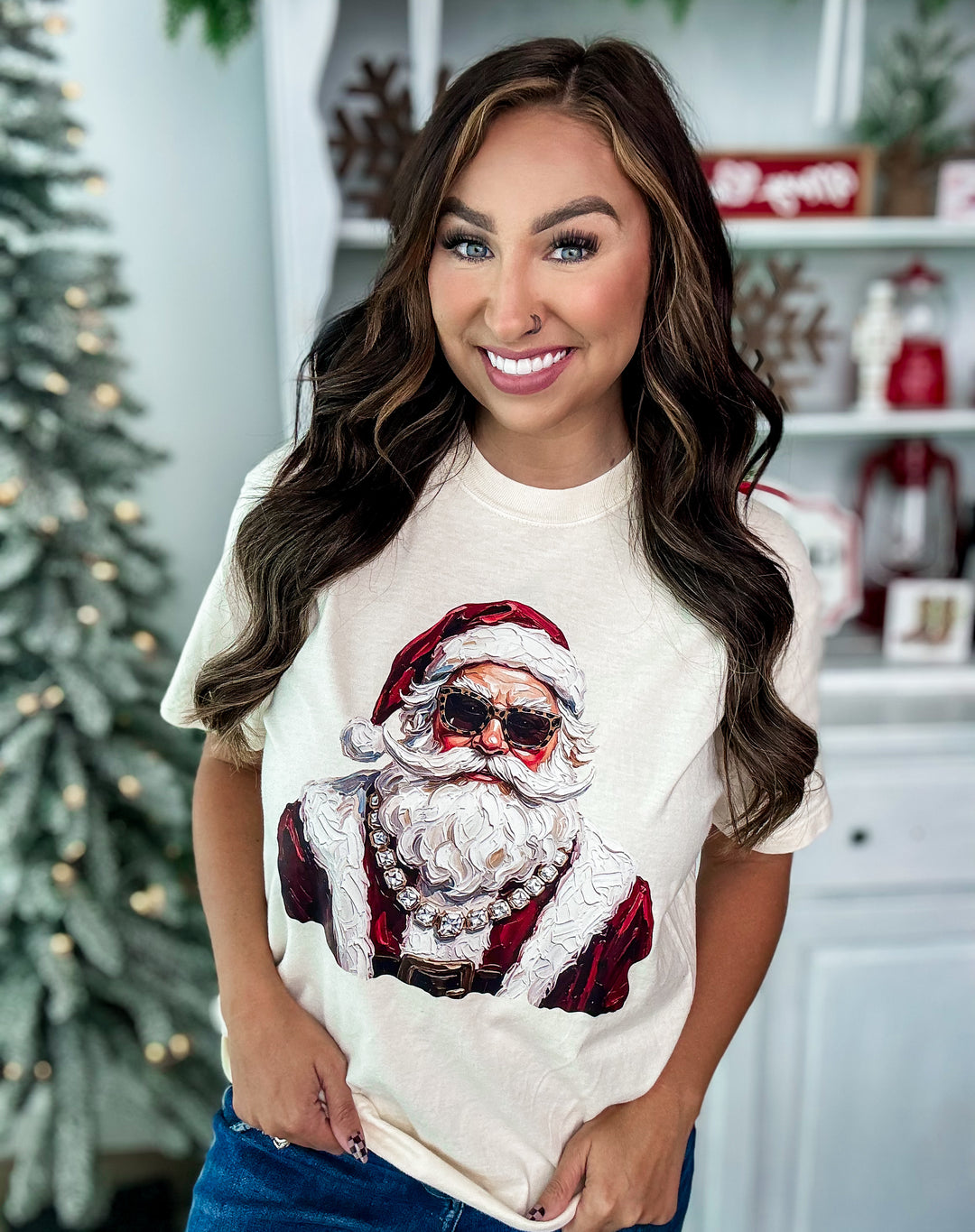 Made To Order: Glam Santa Ivory CC Tee