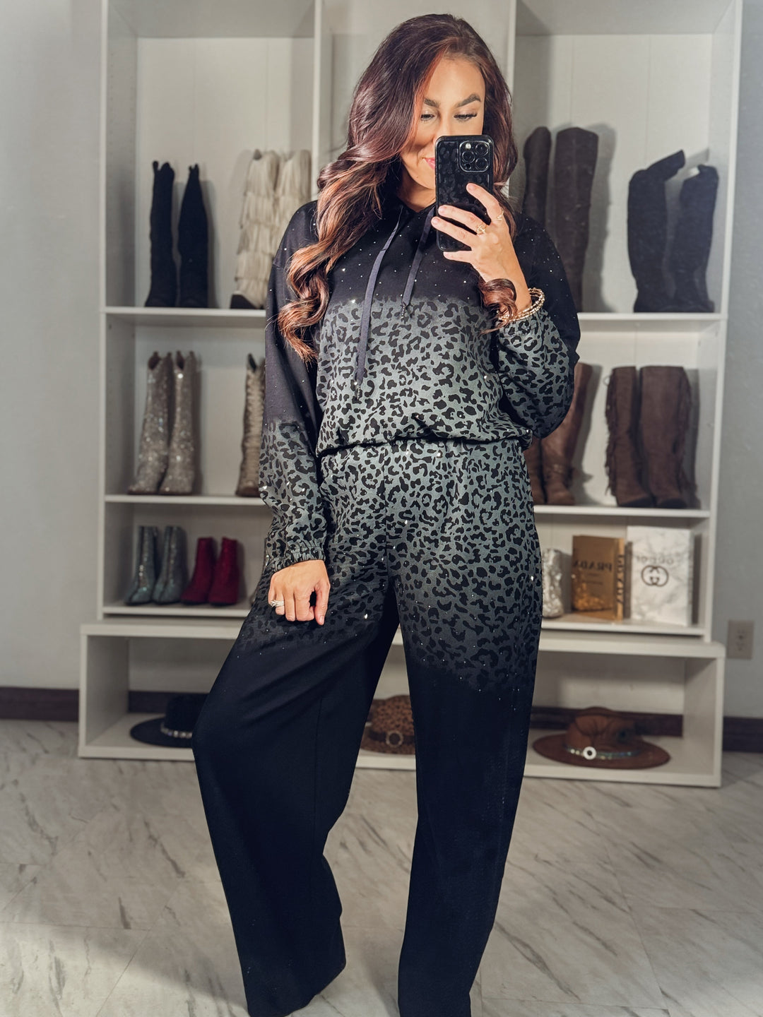 Bling Leopard Ombre Lounge Pants - Face 2 Soul Beauty Boutique