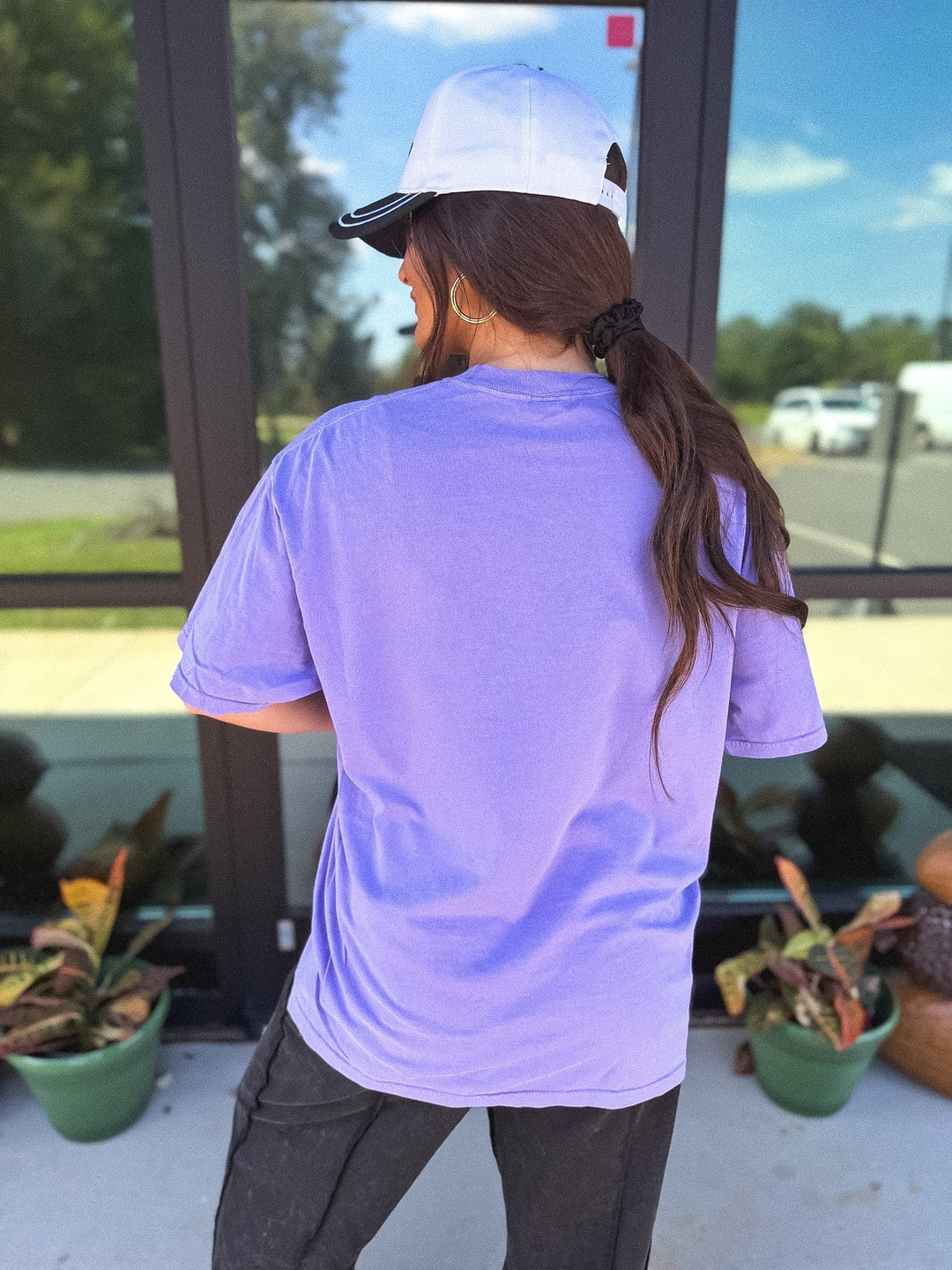 Skeleton &amp; Dogs Violet Graphic Tee