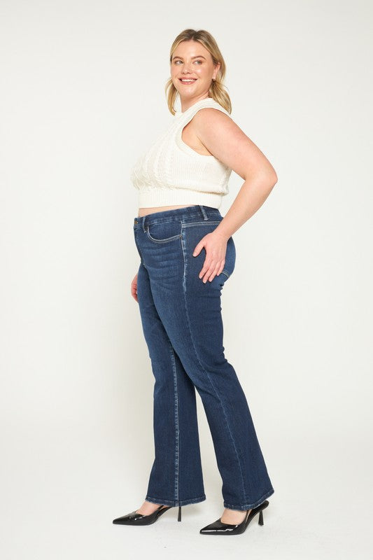 Midrise Dark Wash Bootcut Jeans By Mica Denim - Face 2 Soul Beauty Boutique