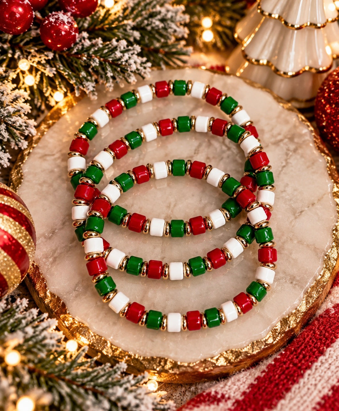 Deck The Wrists Holiday Bracelet Stack