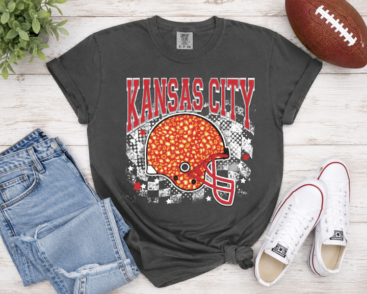 Made To Order: Preppy Leopard Helmet KC Comfort Colors Tee - Face 2 Soul Beauty Boutique