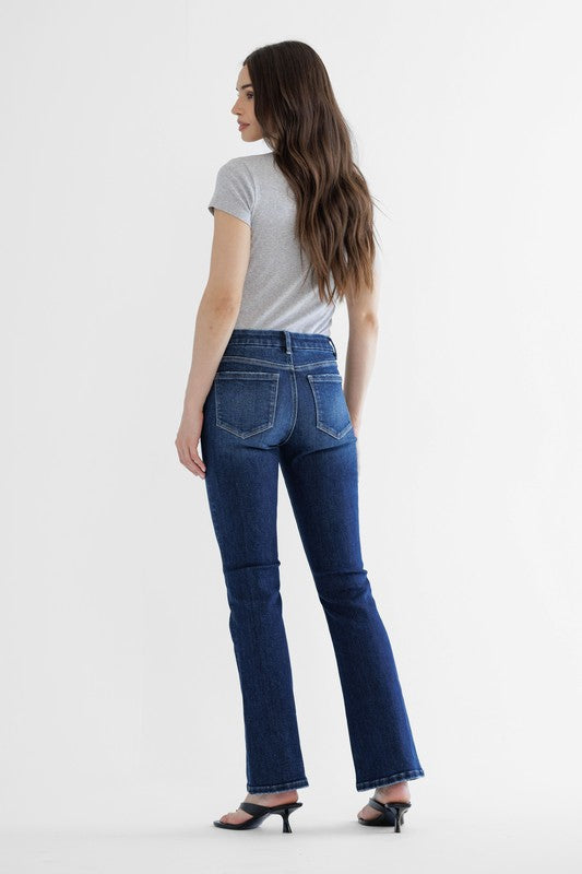 Midrise Dark Wash Bootcut Jeans By Mica Denim - Face 2 Soul Beauty Boutique