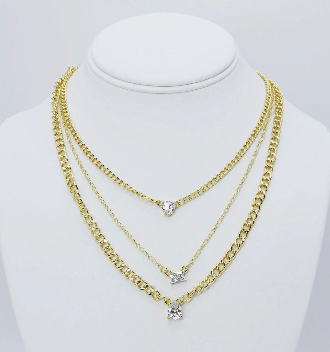 Crystal Gleam Layer Necklace