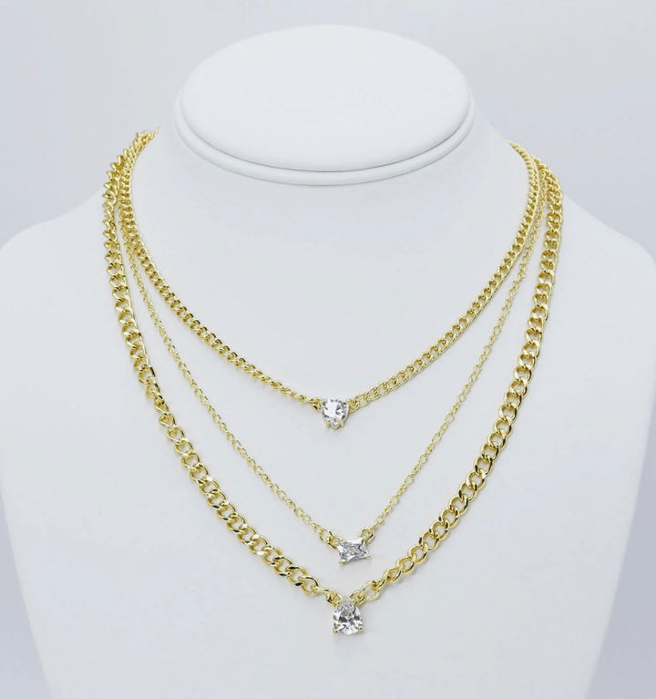Crystal Gleam Layer Necklace