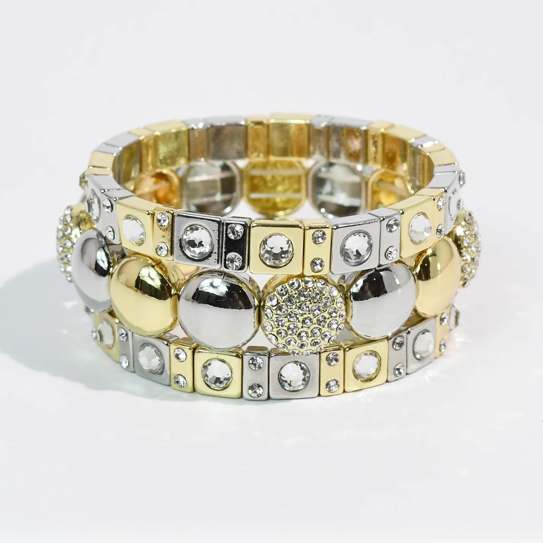 Mix Metal Sparkle Stack Set