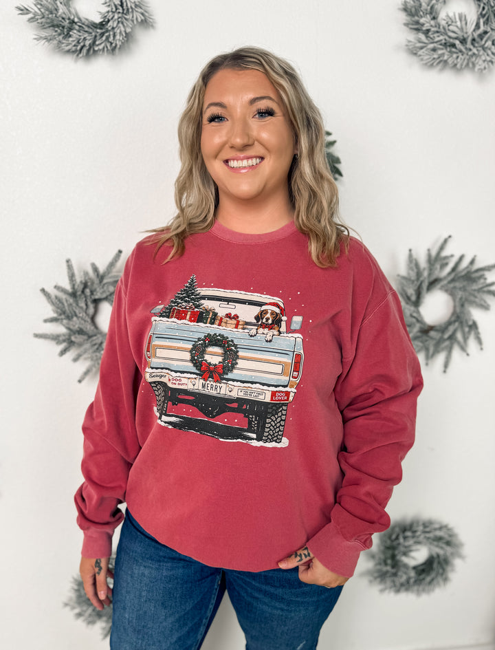 Made To Order: Dog Truck Christmas on Comfort Colors