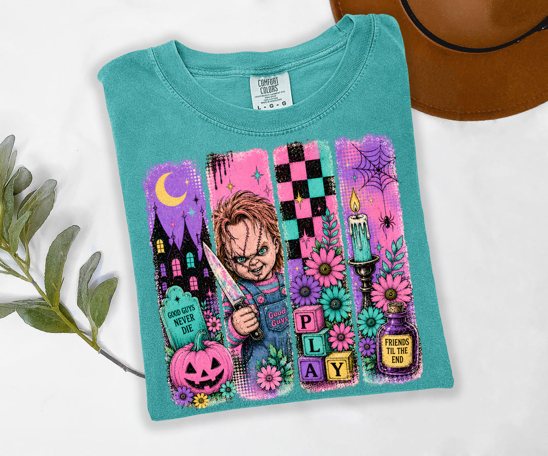Made To Order: Retro Horror Characters on Seafoam CC Tee