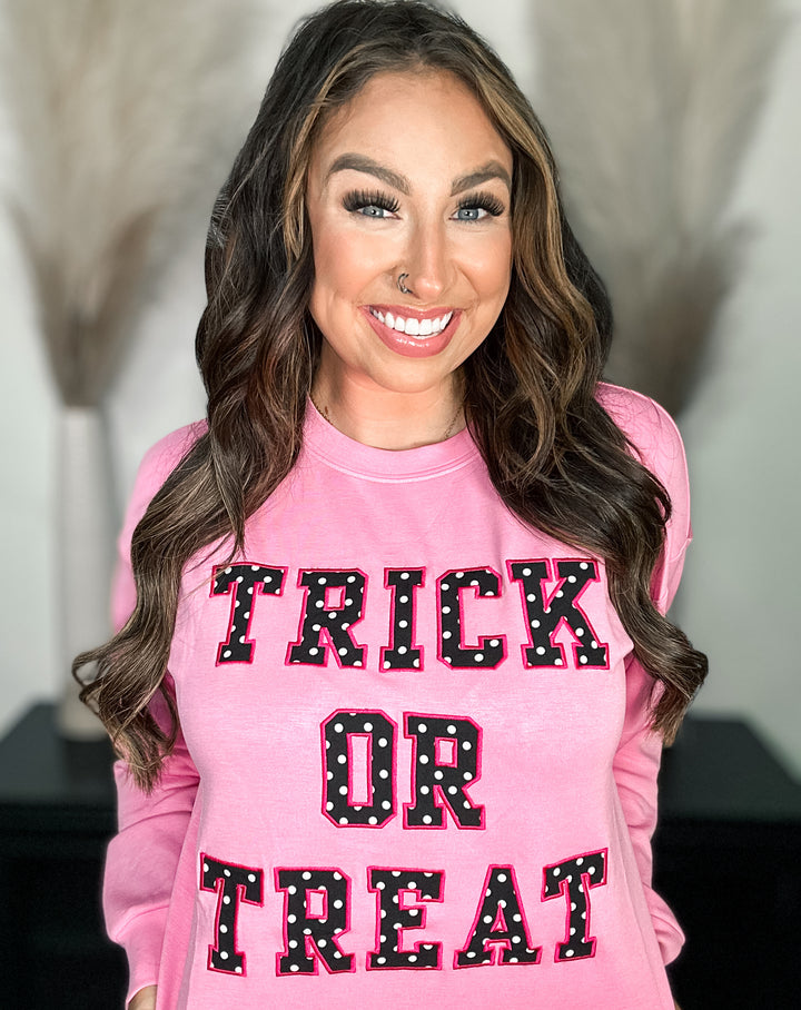 Trick or Treat Polka Dot Patch Pullover