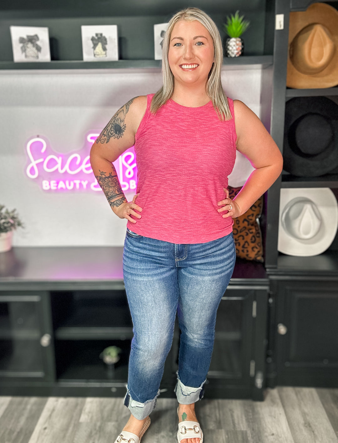 The Zia Cuffed Jeans - Face 2 Soul Beauty Boutique