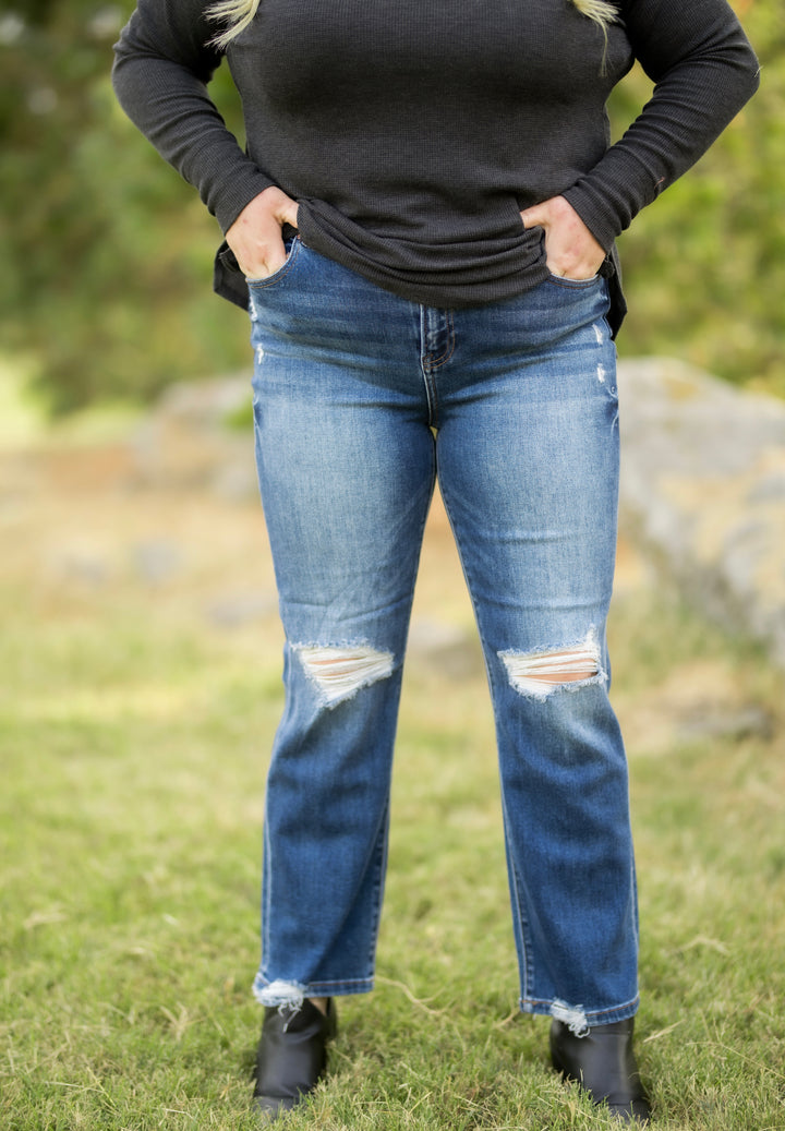 The Lizzi High Rise Straight Leg Jeans - Face 2 Soul Beauty Boutique
