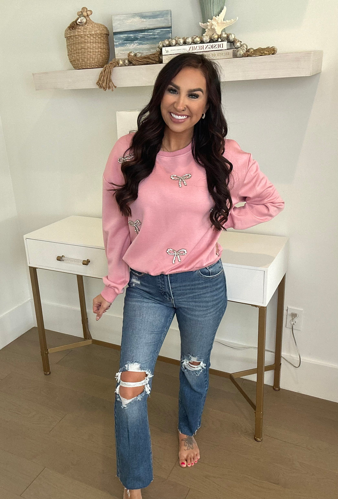 High Rise Knee Distressed Jeans By Risen - Face 2 Soul Beauty Boutique