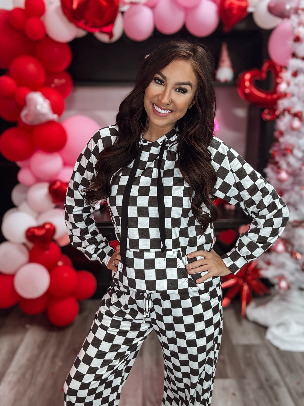 The Black & White Checkered Out Hoodie - Face 2 Soul Beauty Boutique