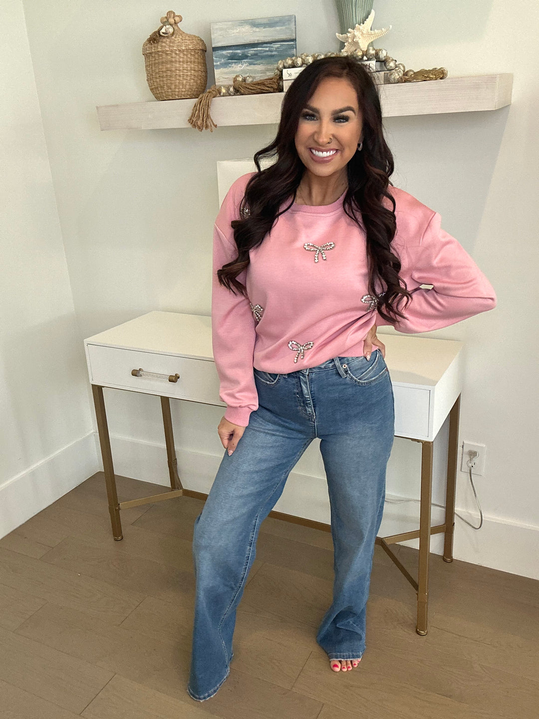 The Indigo High Rise Wide Leg Jeans By Mica Denim - Face 2 Soul Beauty Boutique