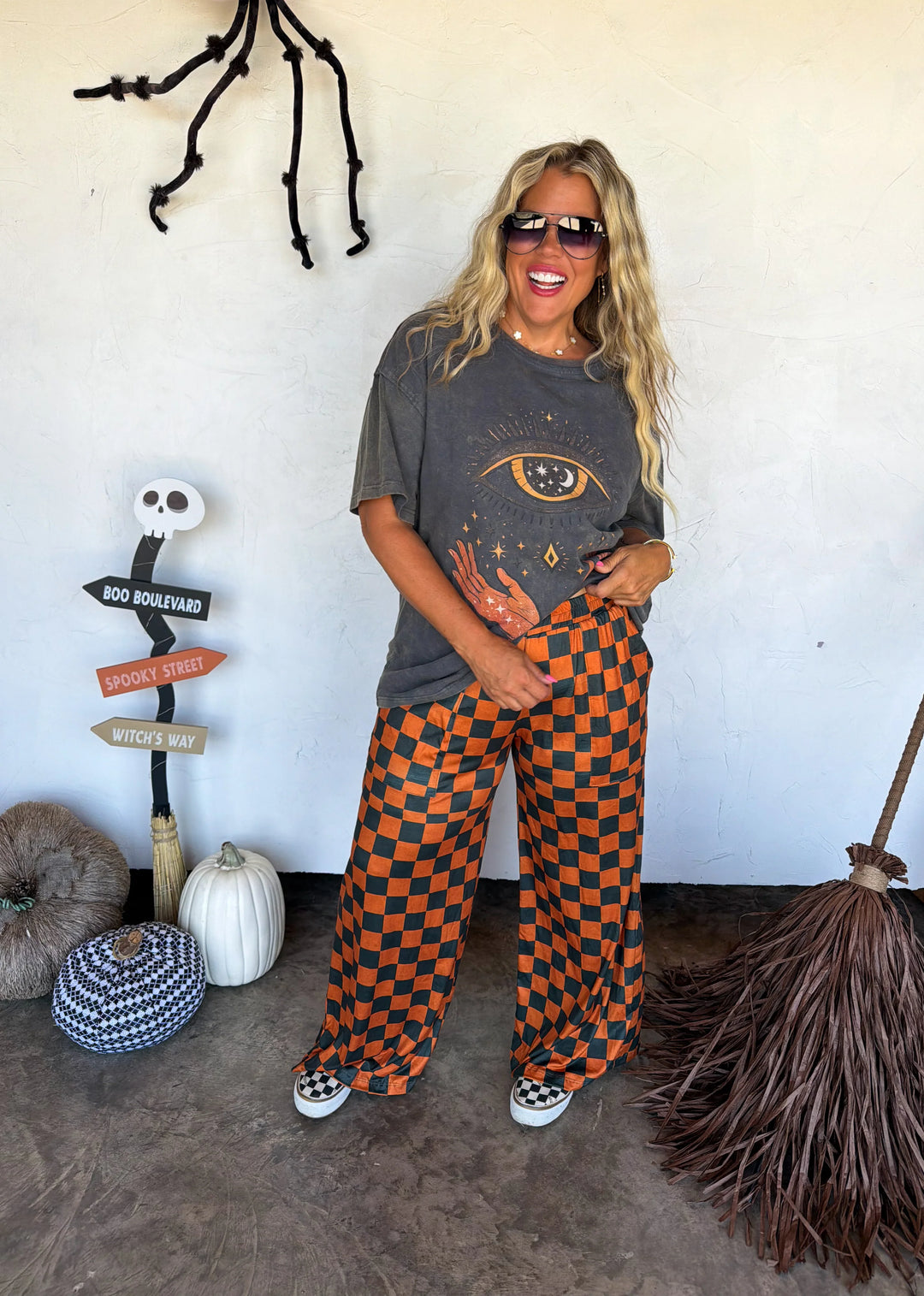 Falloween Haddie Checkered Pants