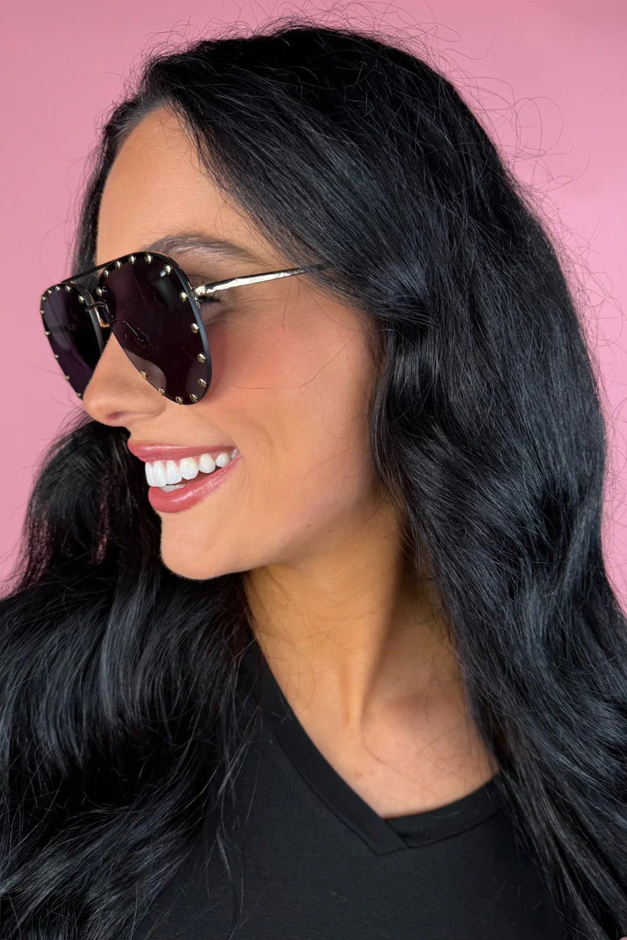 Showstopper Studded Aviator Sunglasses - Face 2 Soul Beauty Boutique