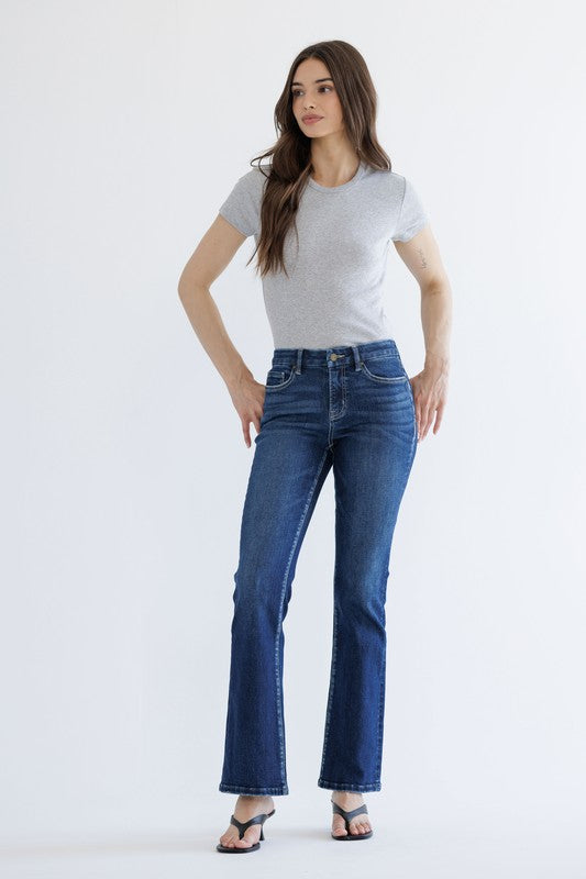 Midrise Dark Wash Bootcut Jeans By Mica Denim - Face 2 Soul Beauty Boutique