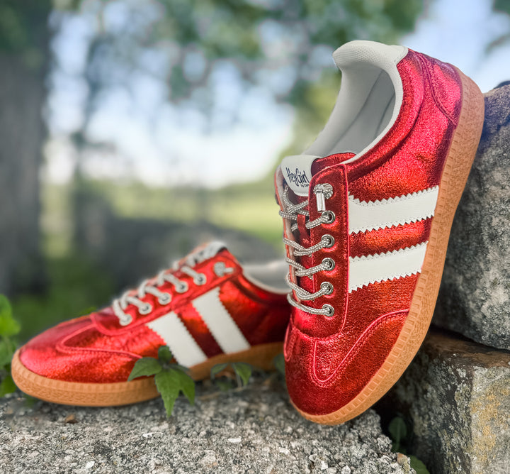 Heads Up Red Metallic Sneakers - Face 2 Soul Beauty Boutique