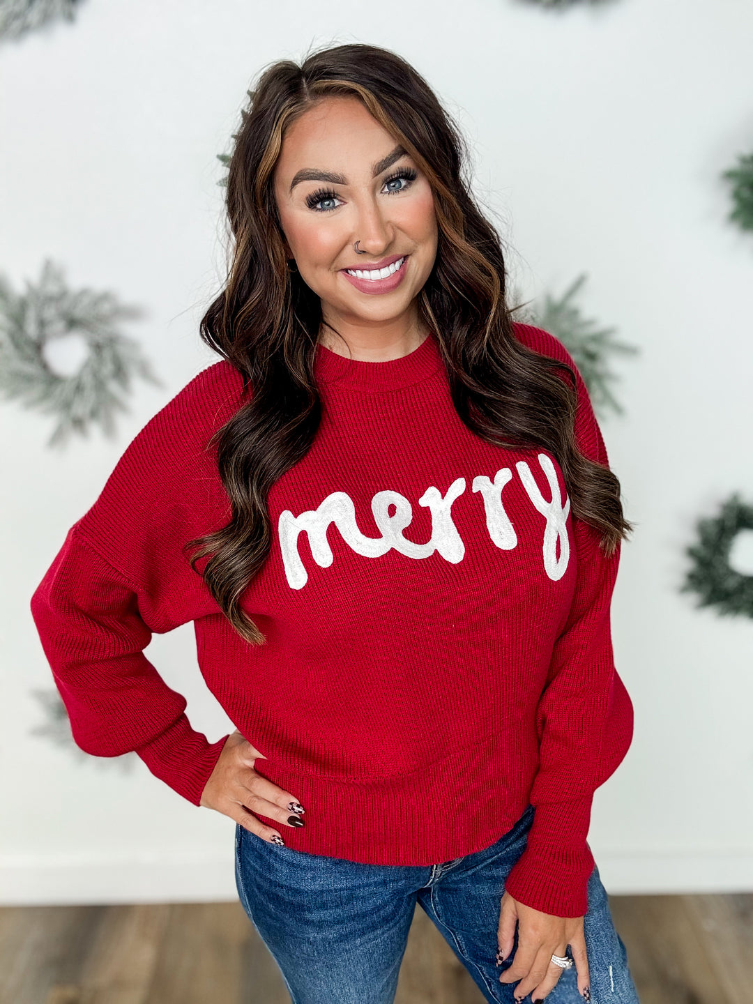 Burgundy Merry Sweater