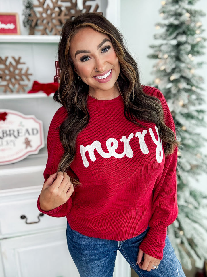 Burgundy Merry Sweater