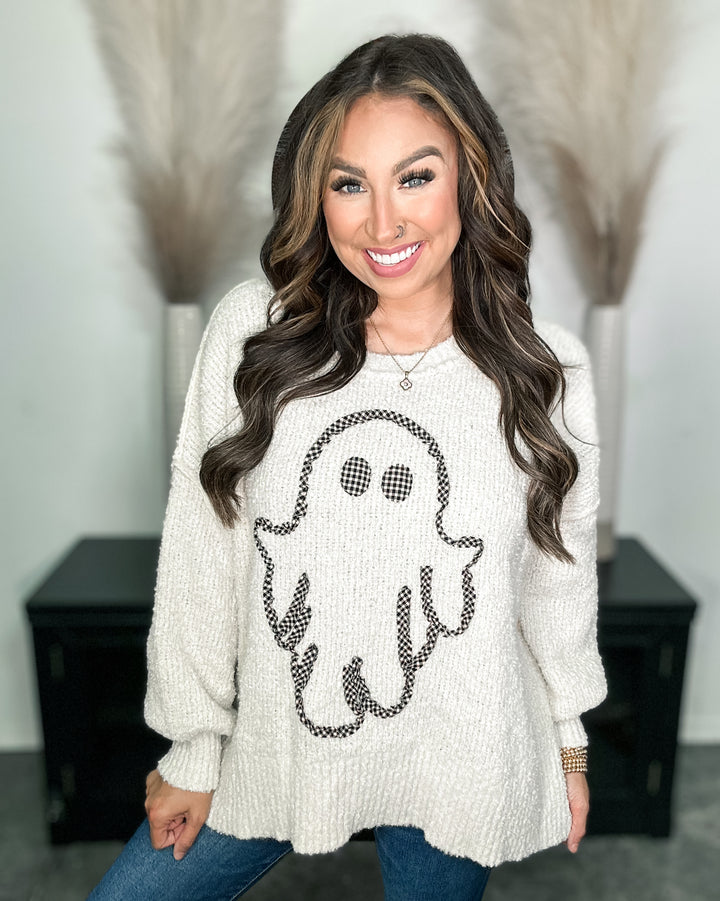 Gingham Ghost Oversized Sweater