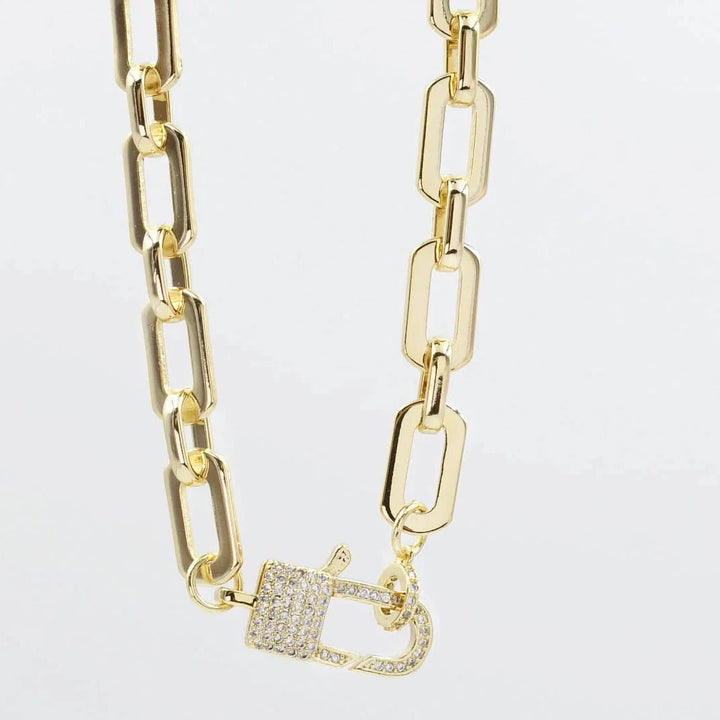 Lock Crystal Necklace by Treasure Jewels