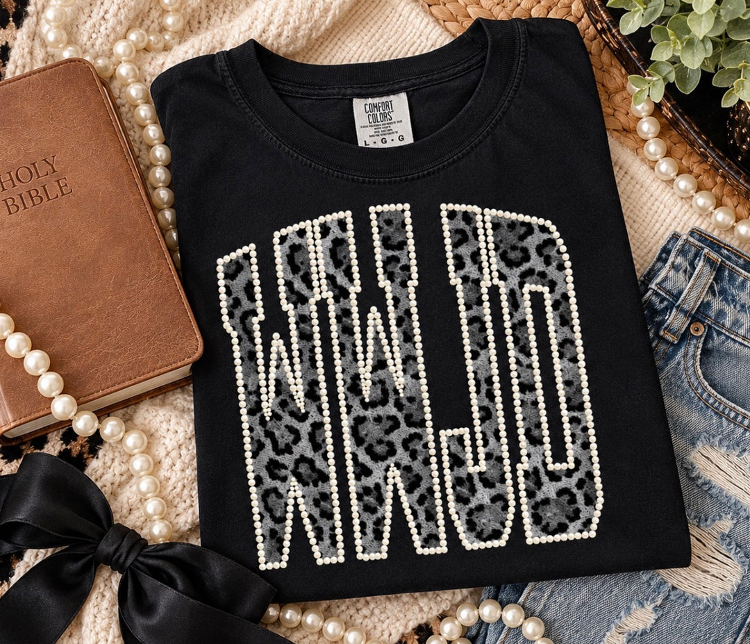 Made To Order: Pearl &amp; Leopard WWJD Black Tee