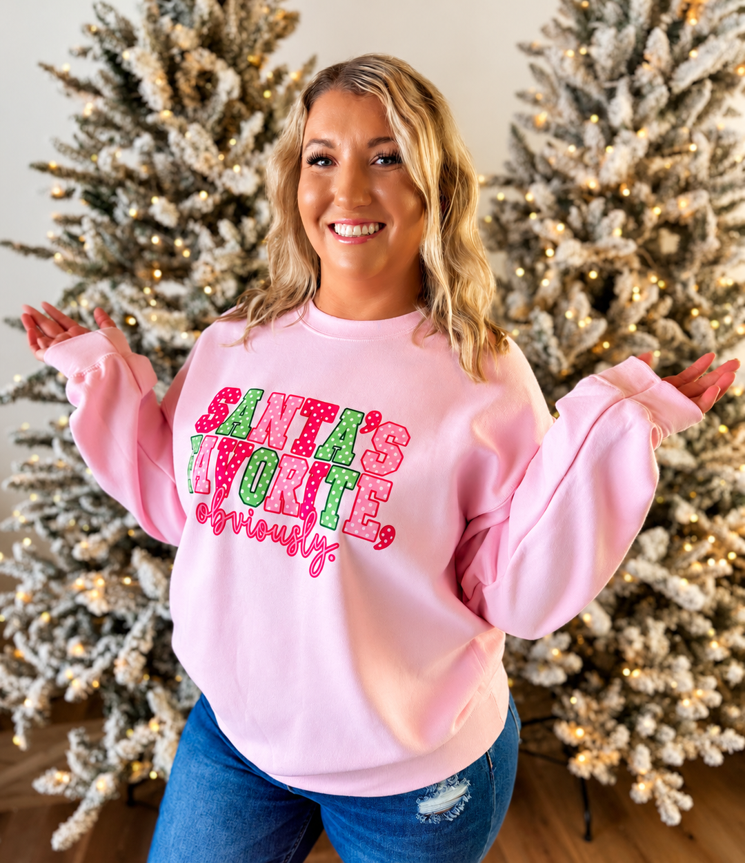 Made To Order: Santa’s Favorite Pink Sweatshirt
