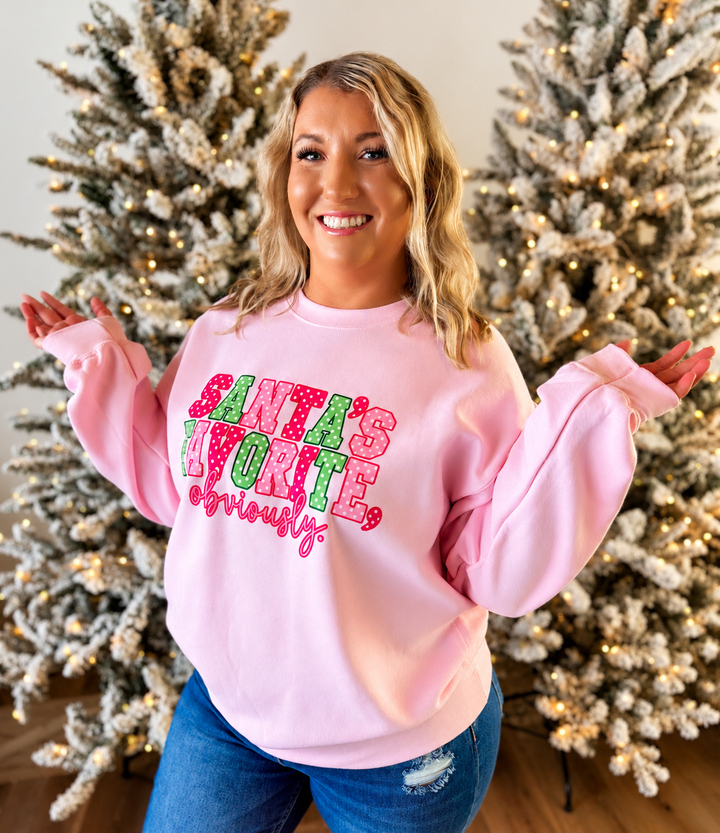 Made To Order: Santa’s Favorite Pink Sweatshirt