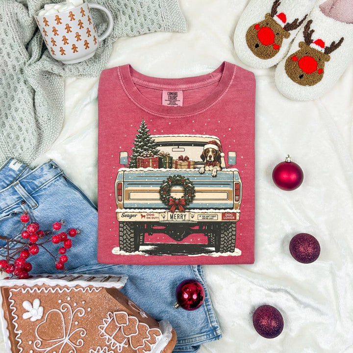Made To Order: Dog Truck Christmas on Comfort Colors
