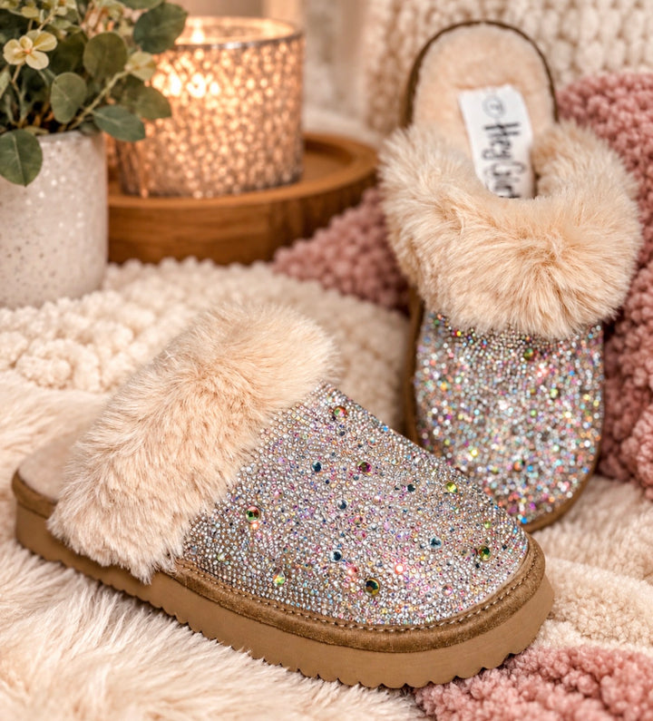 Corky Let’s Order In Rhinestone Slippers