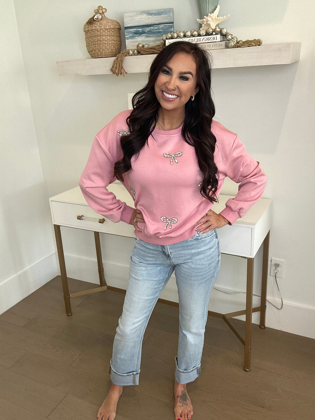 Light Wash Mid Rise Cuffed Straight Leg Jeans By Mica Denim - Face 2 Soul Beauty Boutique